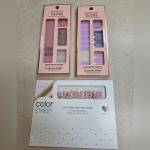 Lot Of 3 Nail Strip Sets (Color Street/ Dashing Diva): Cannesfetti, Rose, Violet